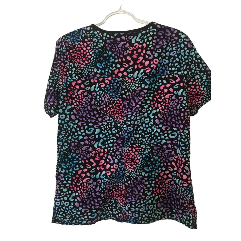 Grey's Anatomy by Barco S Bottoms, Scrub Star M Multicolor Top With Black Piping - Picture 7 of 9